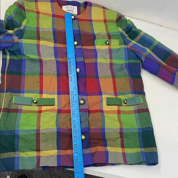 Avoca of Scotland Colorful Plaid Two-Piece Set marked size S jacket and skirt - Picture 9 of 16